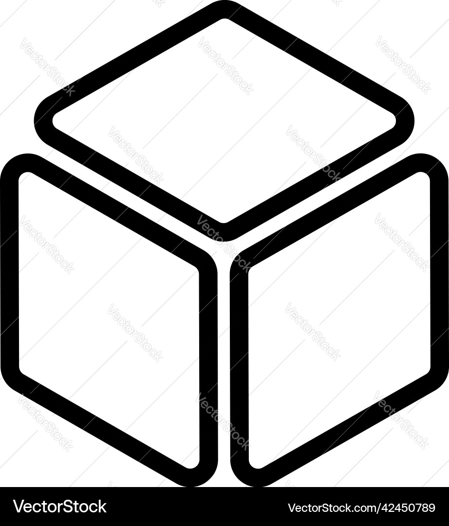 Isometric cube element icon cubist abstract 3d Vector Image