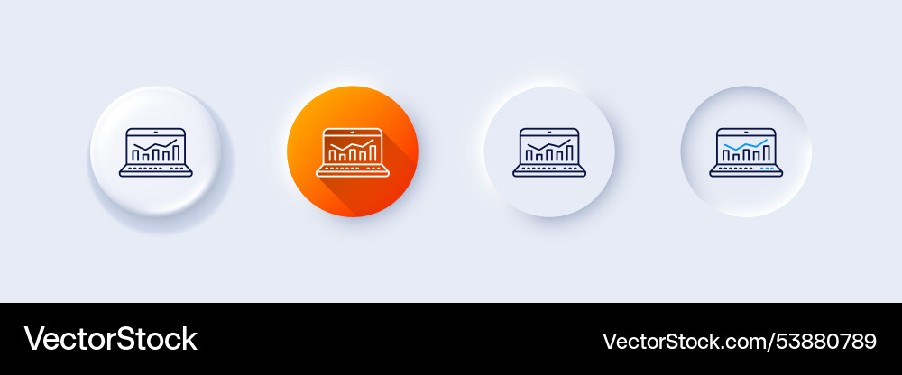Marketing statistics line icon web analytics Marketing statistics line icon web analytics vector image