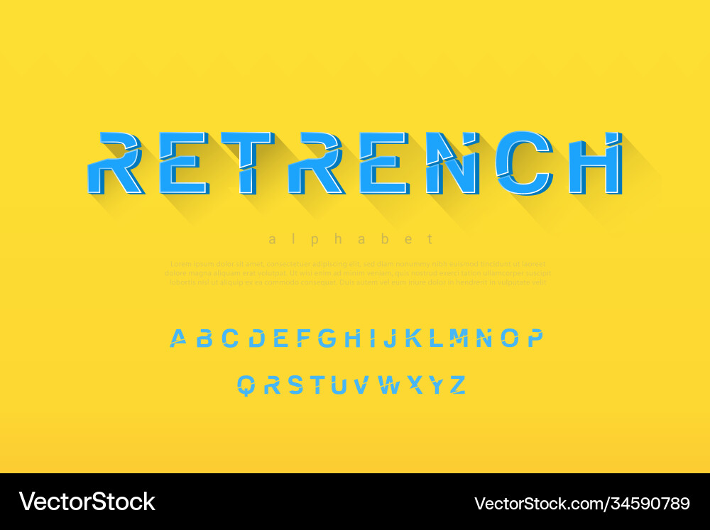 Moderne kreative design retrench Thema Alphabet Moderne kreative design retrench Thema Alphabet vektorbild