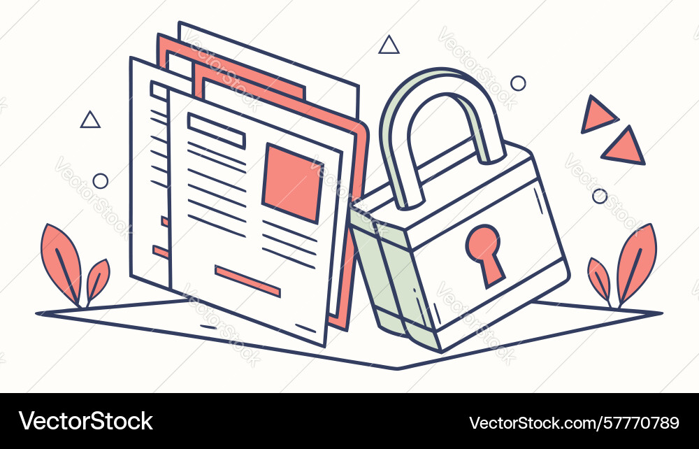 Network document security digital data Vector Image