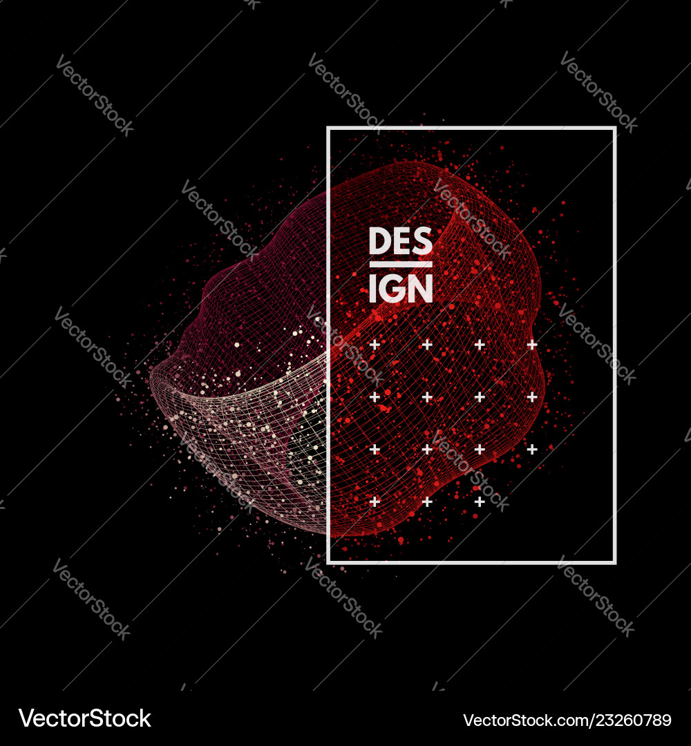 Ring object with dots molecular grid 3d Ring object with dots molecular grid 3d vector image