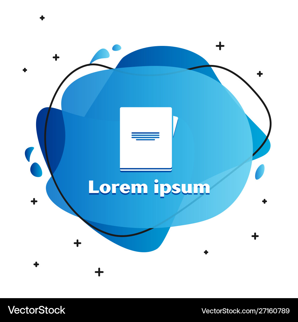 White notebook icon isolated on background Vector Image