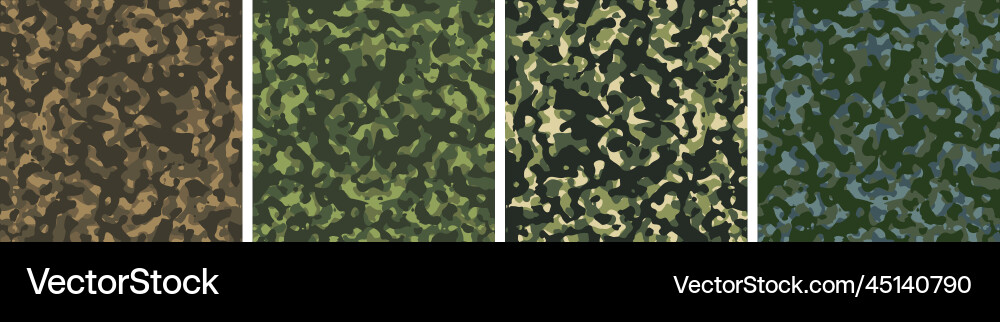 4 camouflage background set pattern design 4 camouflage background set pattern design vector image