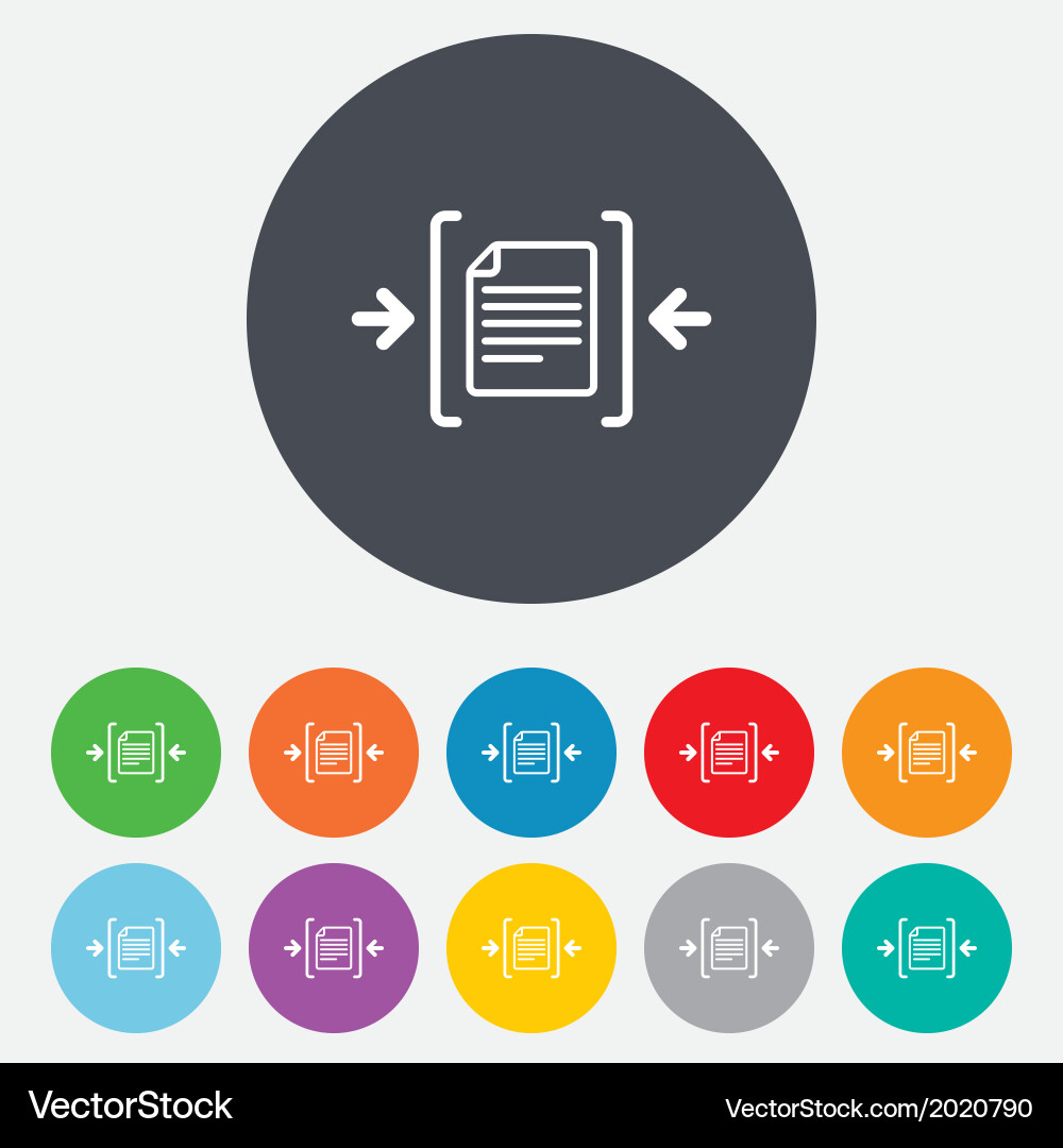 Archive file icon compressed zipped Vector Image