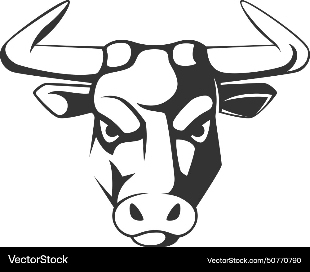 Bull head logo sport aggressive symbol animal Bull head logo sport aggressive symbol animal vector image