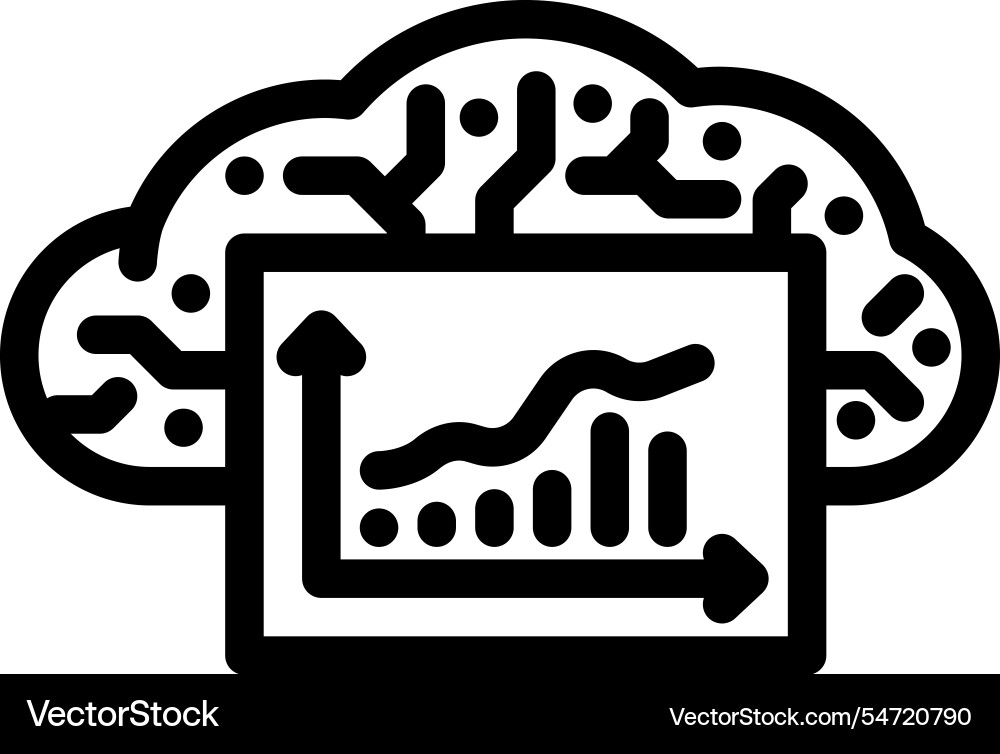 Computing graph cloud line icon Computing graph cloud line icon vector image