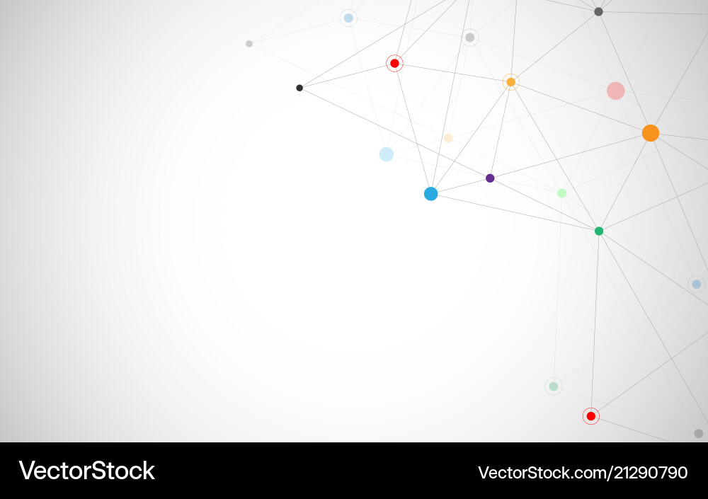 Connected Network Lines & Dots vector image