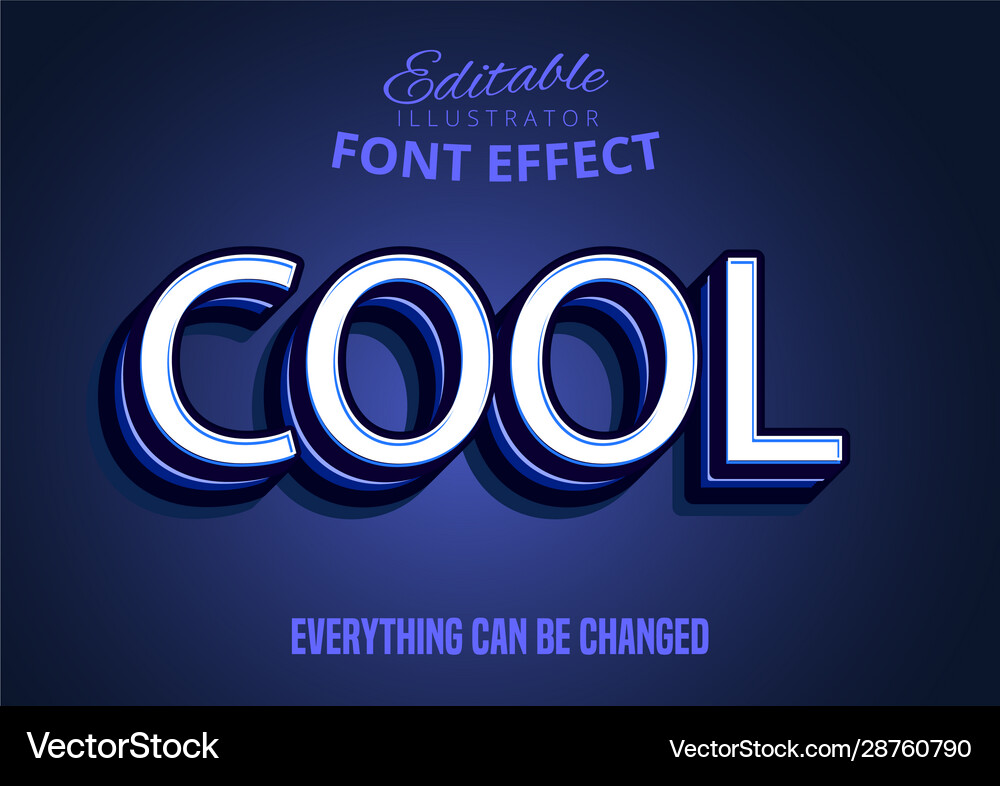 Cool text editable font effect vector image
