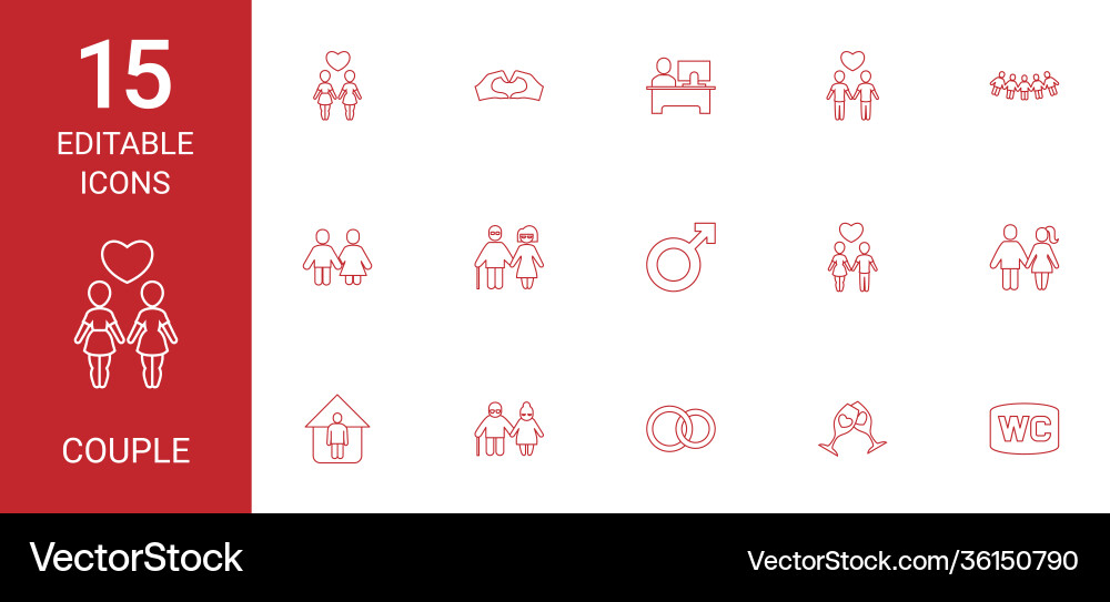 Couple icons Royalty Free Vector Image - VectorStock