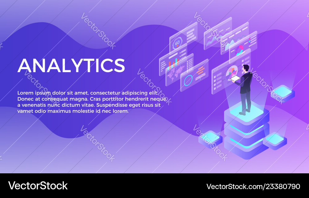 Data Analysis & Statistics Dashboard vector image
