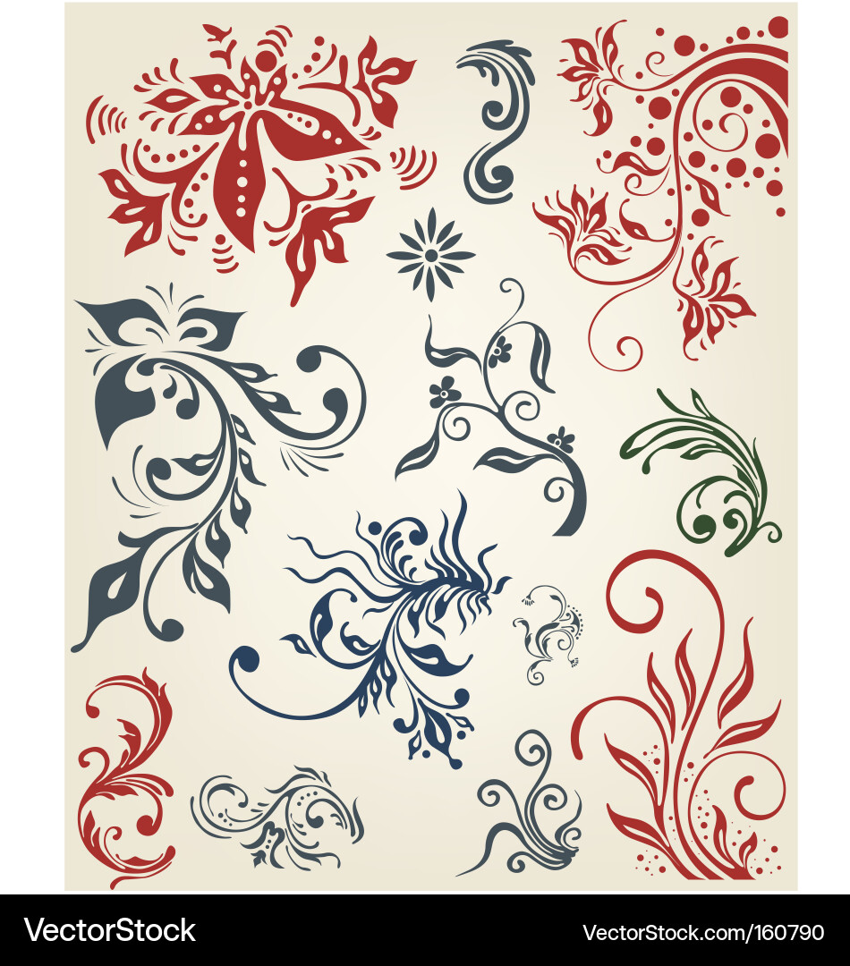 Floral elements vector image