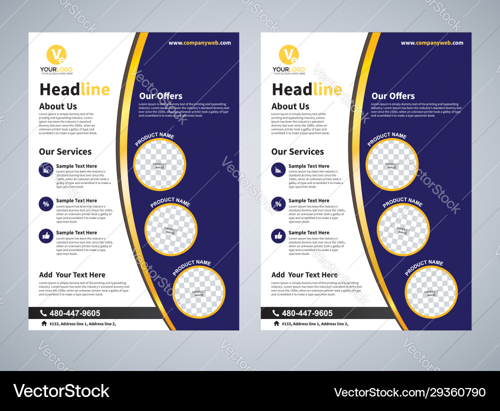 Flyer design template Royalty Free Vector Image