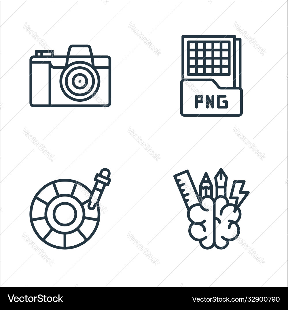 Graphic design line icons linear set quality Graphic design line icons linear set quality vector image