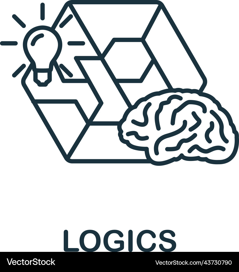 Logics icon line simple science Logics icon line simple science vector image