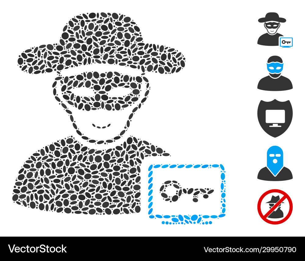 Oval mosaic computer hacker Oval mosaic computer hacker vector image