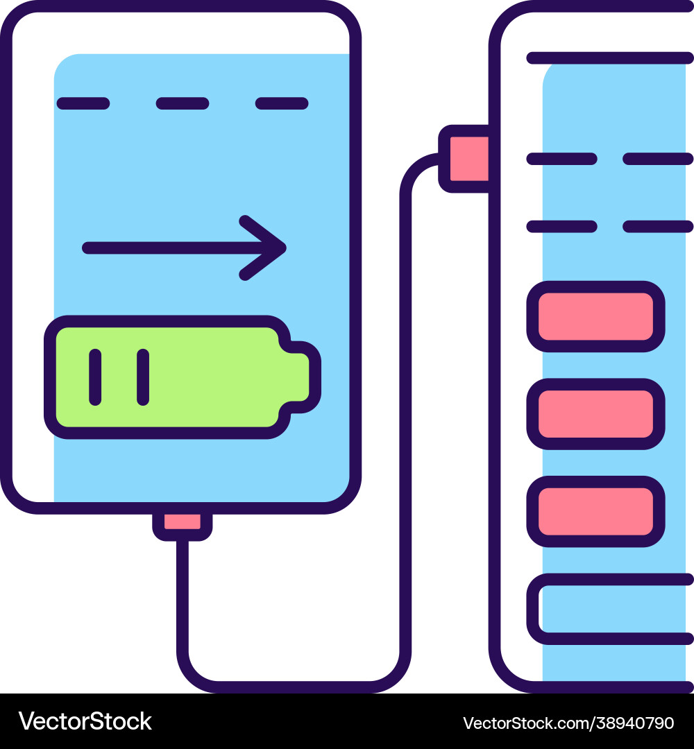 Recharge from computer usb port rgb color manual Recharge from computer usb port rgb color manual vector image