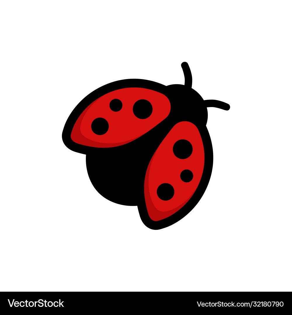 Red Ladybug Icon - Flying Bug vector image