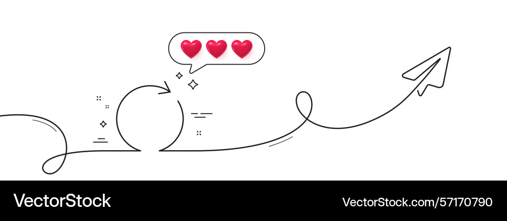 Refresh line icon rotation arrow sign continuous Refresh line icon rotation arrow sign continuous vector image