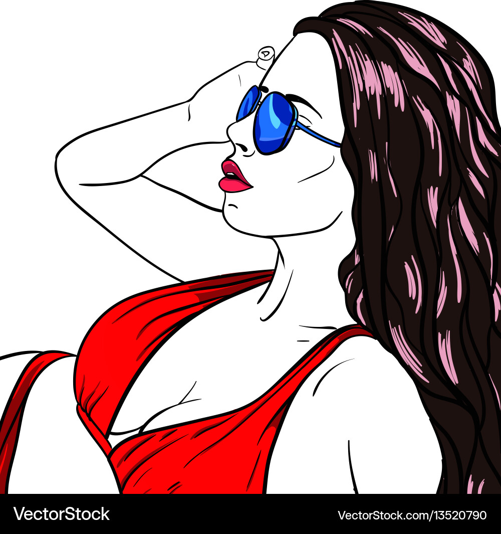 Sexy young woman in swimsuit Sexy young woman in swimsuit vector image