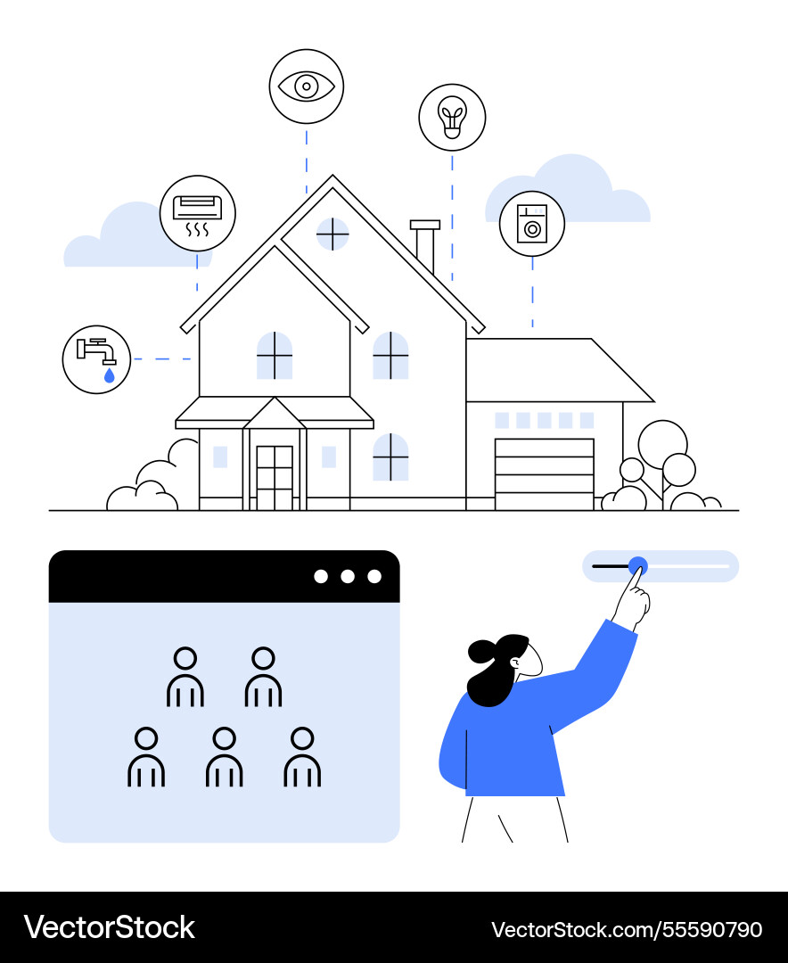 Smart home systems integrating iot devices Smart home systems integrating iot devices vector image