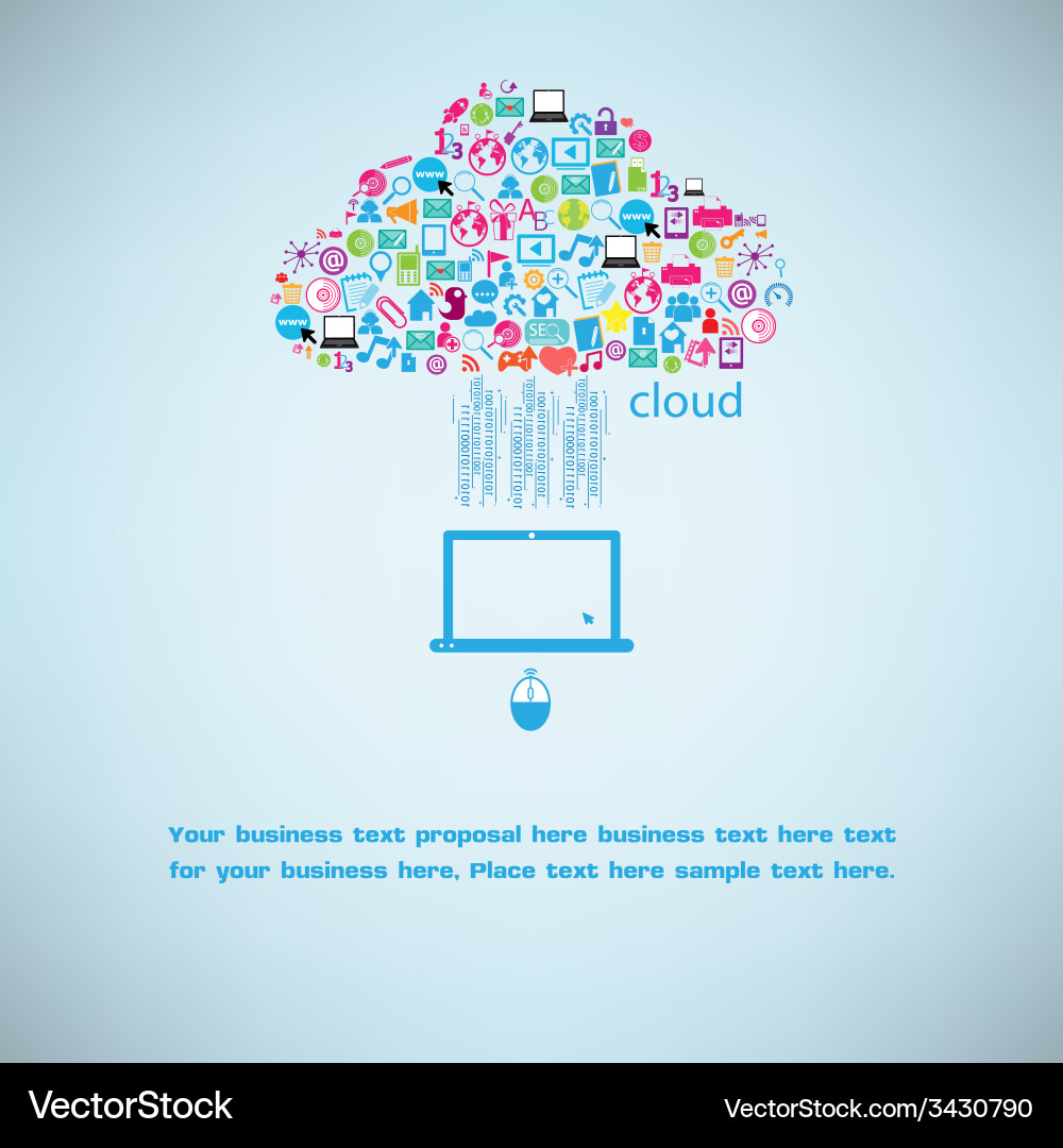 Template notebook idea with social network icons vector image