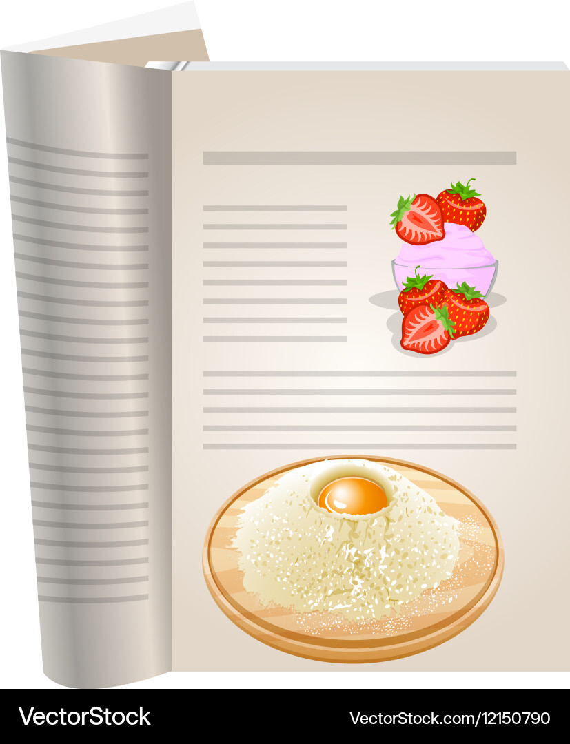 Template pages of a cookbook vector image