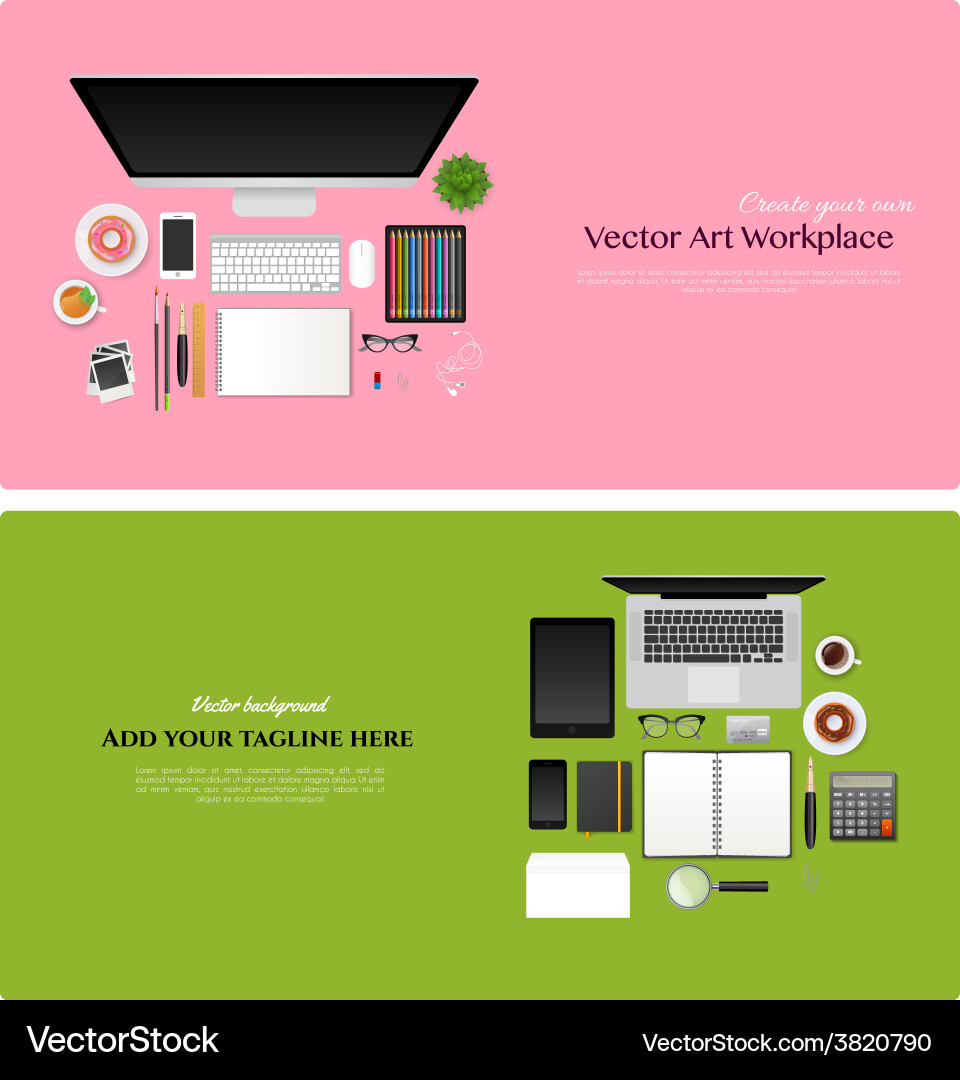 Workplace with isolated objects Vector Image