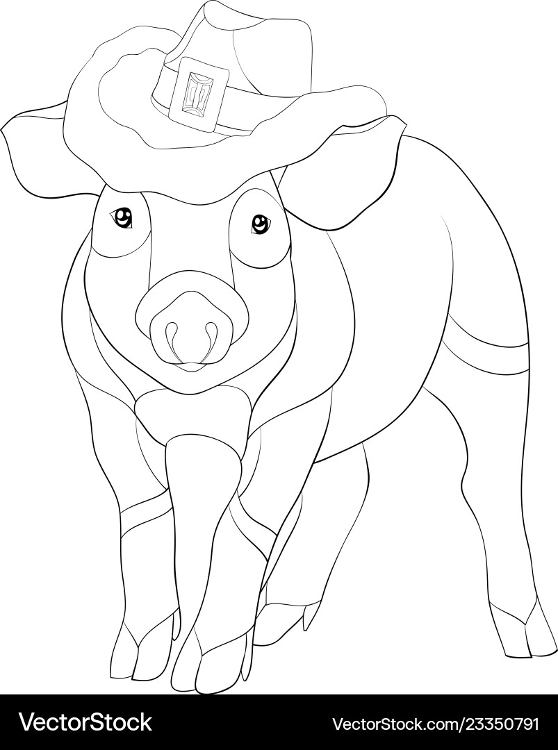 Adult coloring bookpage a cute pig image Adult coloring bookpage a cute pig image vector image