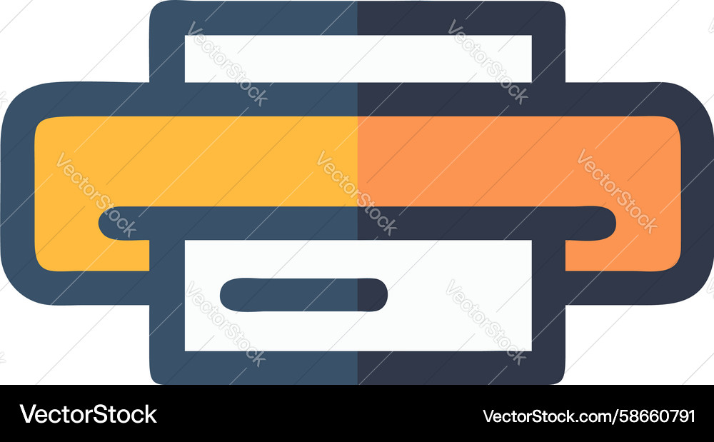 Bold printer icon for digital document output Vector Image