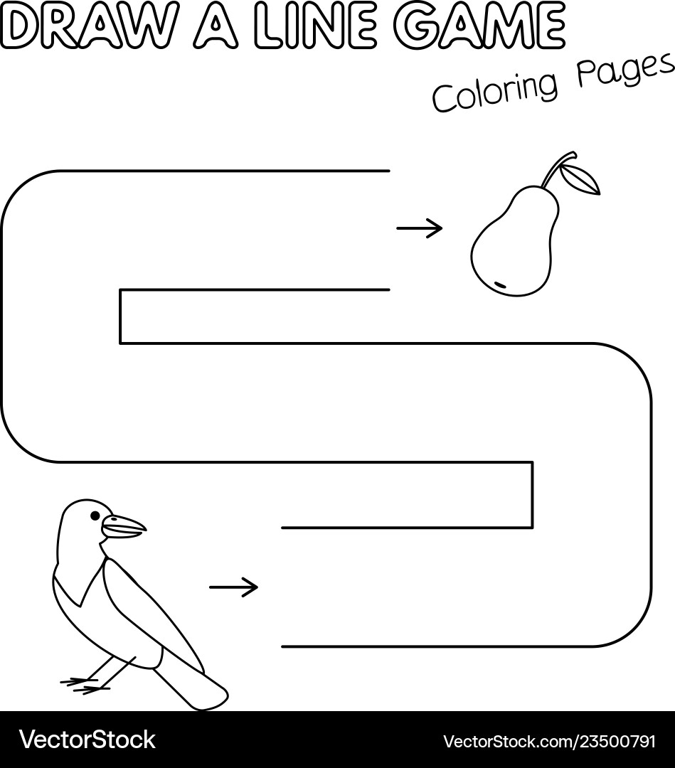 Cartoon crow coloring book game for kids Cartoon crow coloring book game for kids vector image
