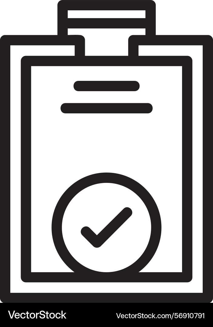 Clipboard with tick linear style icon design Vector Image