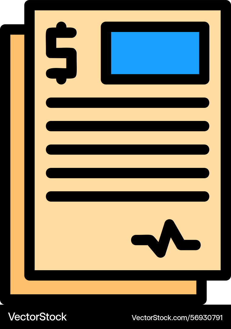 Contract line filled style icon design Vector Image