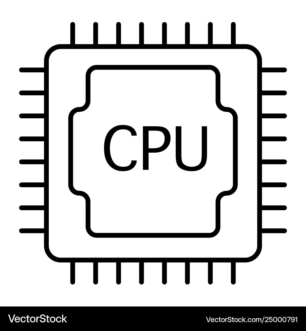 Cpu thin line icon processor Cpu thin line icon processor Vector Image