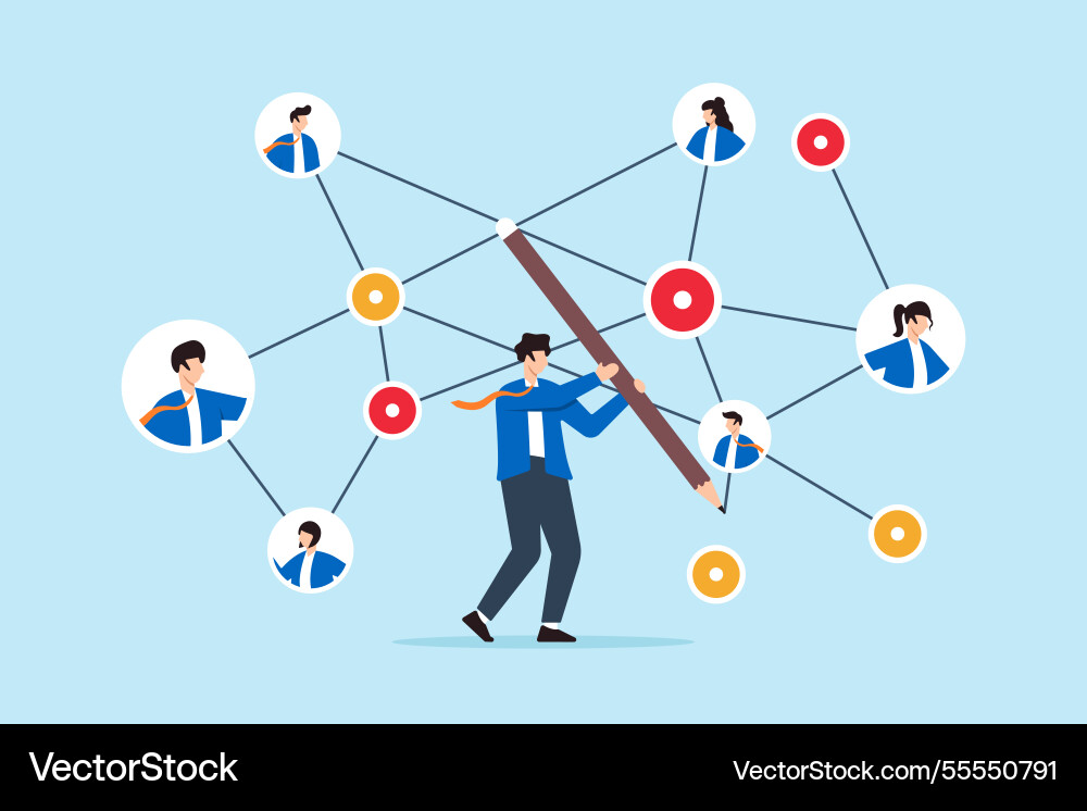 Flat businessman connect networking chart Flat businessman connect networking chart vector image