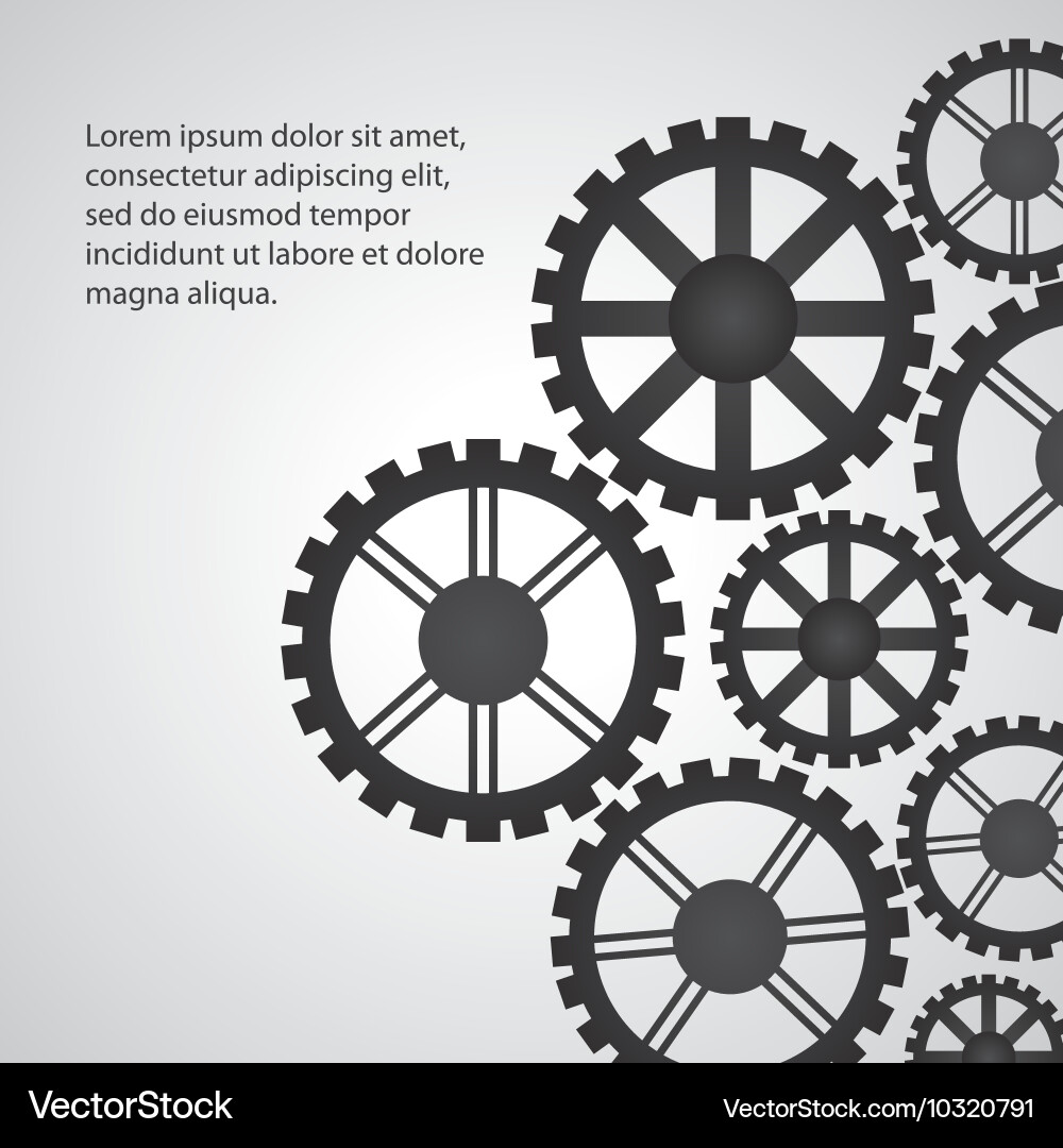Gear cog machine part set design vector image