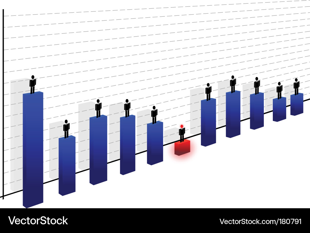 Graph with men Vector Image