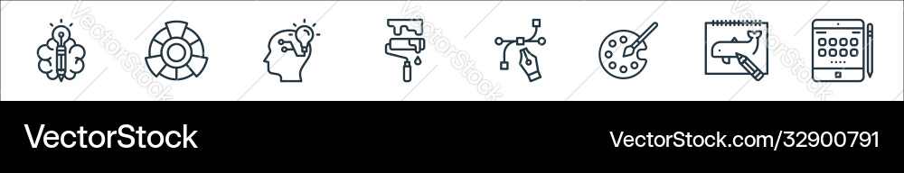 Graphic design line icons linear set quality Graphic design line icons linear set quality vector image