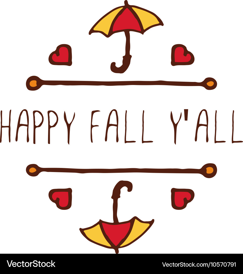 Handdrawn autumn element with text vector image