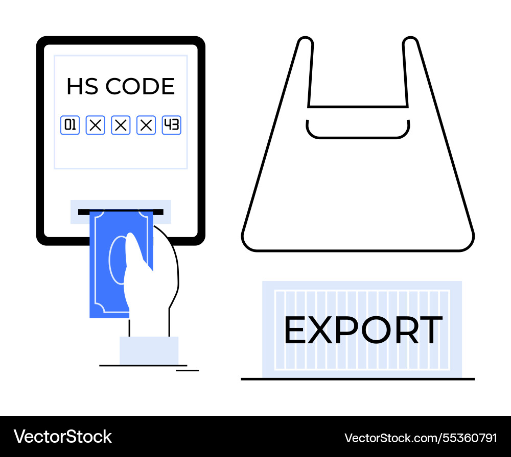 Harmonized system code shopping bag and export Harmonized system code shopping bag and export vector image