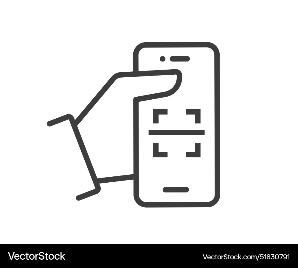 Icon showing qr code reading on smartphone app Icon showing qr code reading on smartphone app vector image