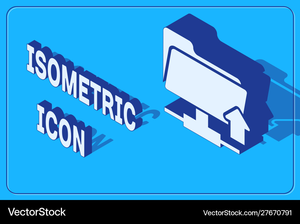 Isometric FTP Folder Upload Icon vector image