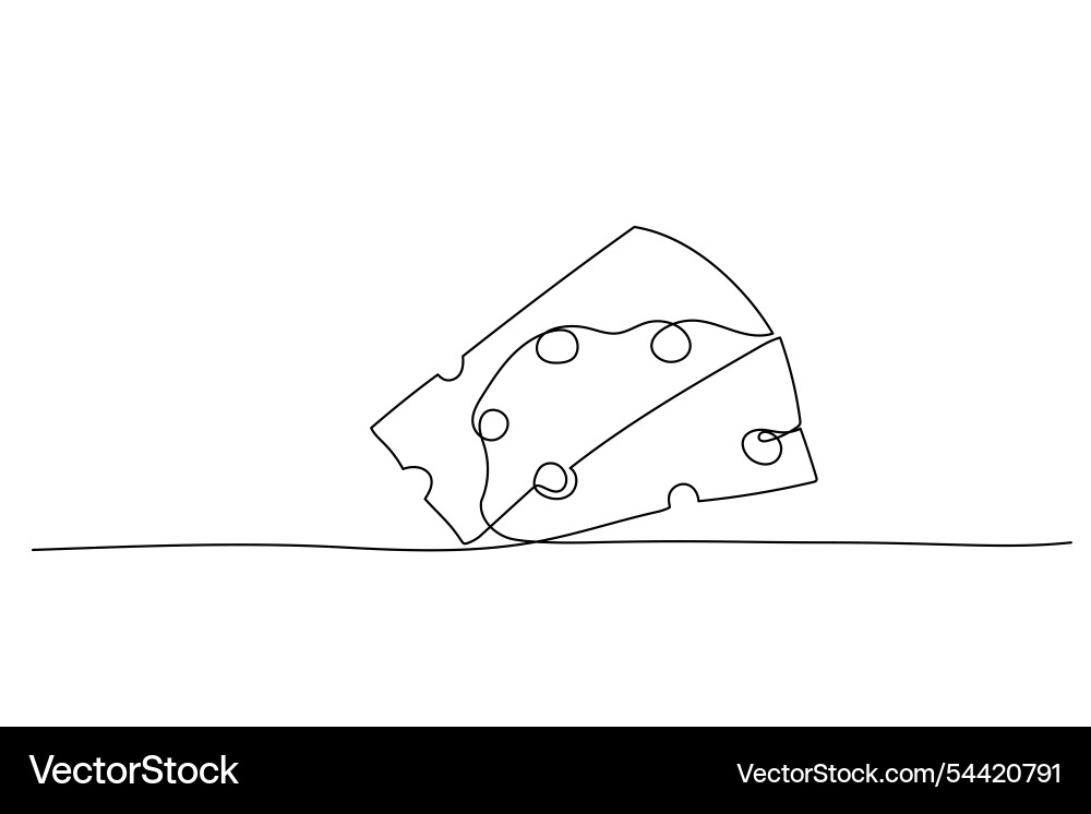 Käse eine durchgehende Linie Hand Käse eine durchgehende Linie Hand vektorbild