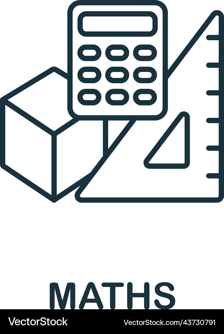 Maths icon line simple science for templates Maths icon line simple science for templates vector image