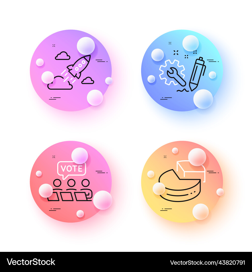 Online voting pie chart and engineering minimal Online voting pie chart and engineering minimal vector image