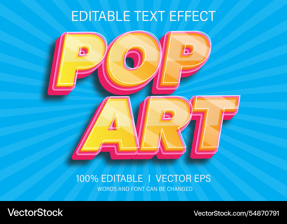 Pop art text effect with modern style design Pop art text effect with modern style design vector image
