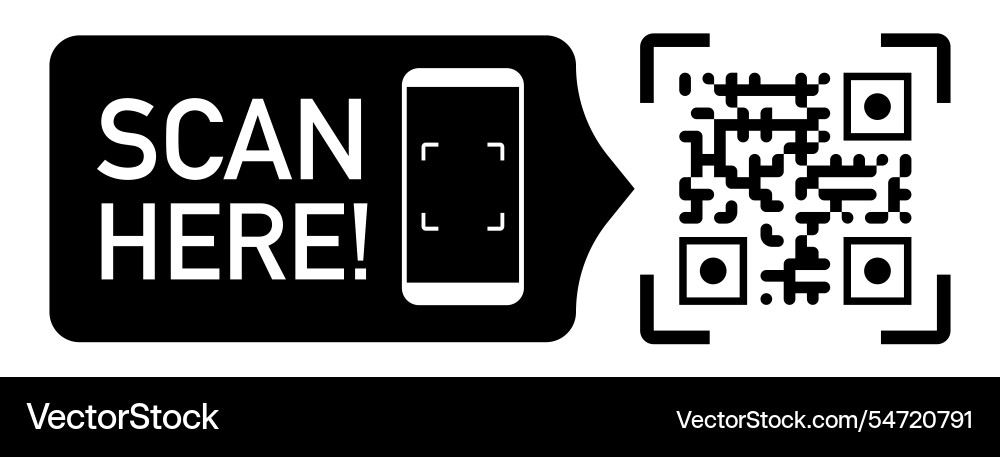 Qr code scan icon black color Qr code scan icon black color vector image
