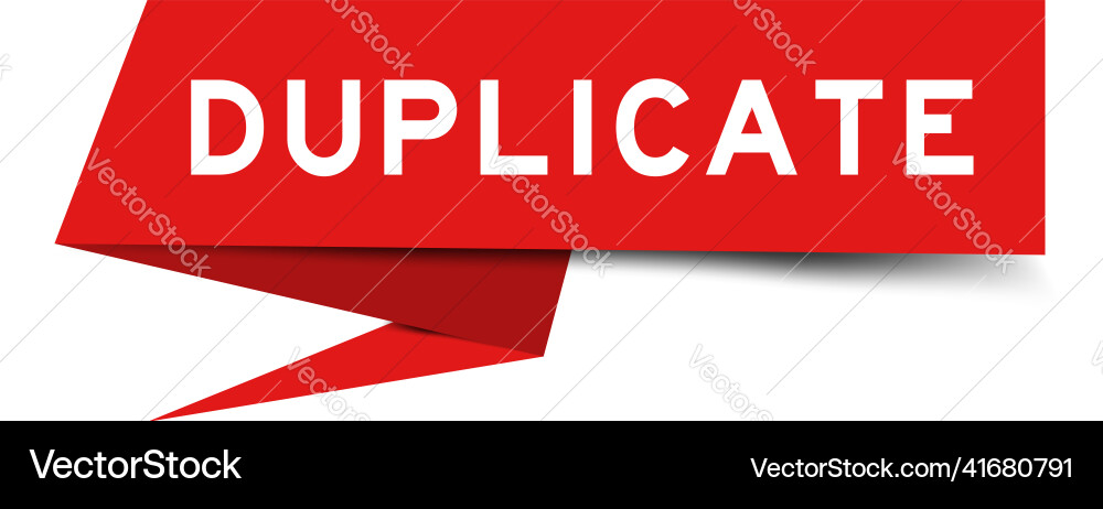 Red color speech banner with word duplicate Red color speech banner with word duplicate vector image