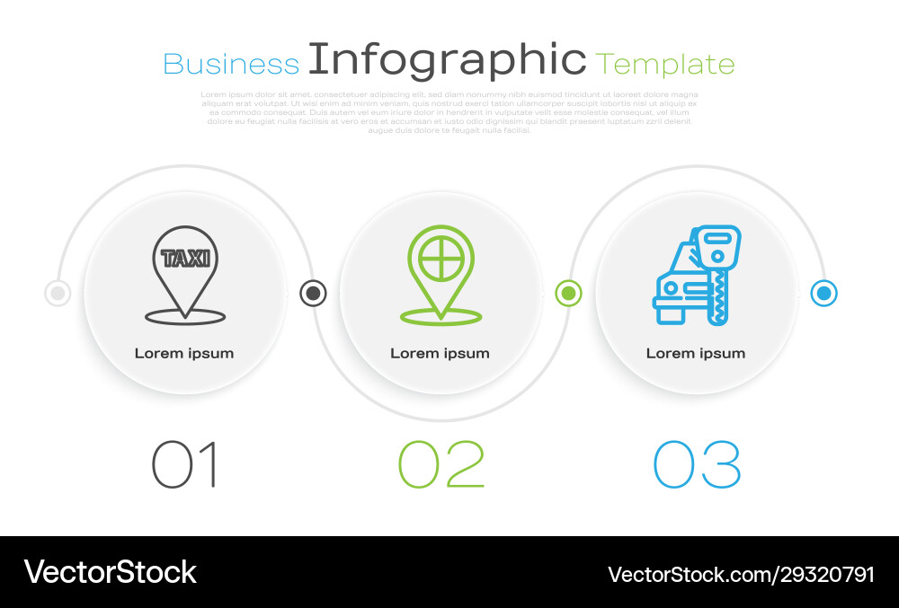 Set line map pointer with taxi Set line map pointer with taxi vector image