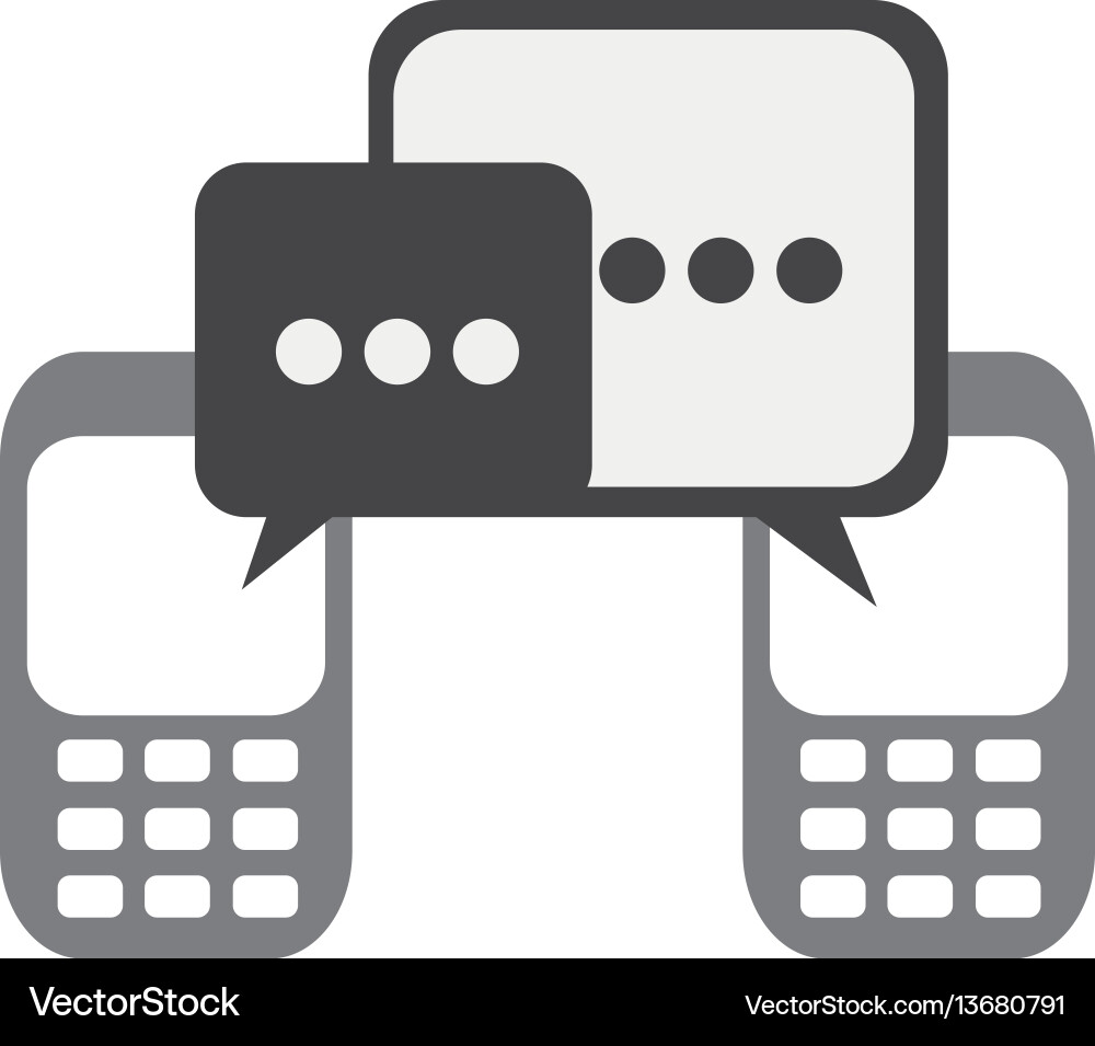Silhouette set tech cellphone and dialog box icon Silhouette set tech cellphone and dialog box icon vector image