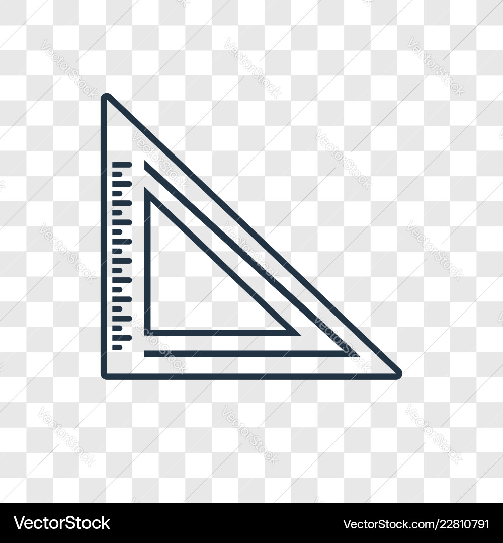 Triangle ruler concept linear icon isolated Vector Image